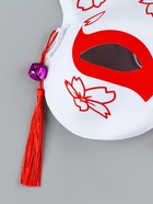 Карнавальная маска «Кицунэ. Цветы», красный - Фото 3