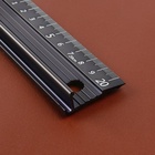 Линейка для кожи, противоскользящая, с упором, металлическая, 20 см, толщина 34 мм - Фото 2