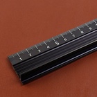 Линейка для кожи, противоскользящая, с упором, металлическая, 20 см, толщина 34 мм - Фото 3