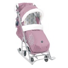 Санки - коляска «Ника детям 7-5K», с чехлом для ног, муфта, цвет пыльно-розовый с шишкой - фото 59394506