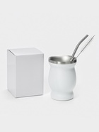 Калабас и бомбилья для приготовления чая Мате, 240 мл, с щёткой для чистки, нержавеющая сталь, белые - Фото 11