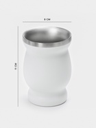 Калабас и бомбилья для приготовления чая Мате, 240 мл, с щёткой для чистки, нержавеющая сталь, белые - Фото 3