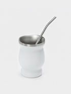 Калабас и бомбилья для приготовления чая Мате, 240 мл, с щёткой для чистки, нержавеющая сталь, белые - Фото 10