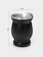 Калабас и бомбилья для приготовления чая Мате, 240 мл, с щёткой для чистки, нержавеющая сталь, чёрный 10785131