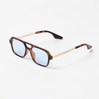 Очки солнцезащитные «Авиаторы», uv 400, линза 3.9×5.2 см, чёрный, голубой - Фото 2