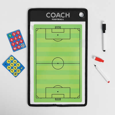 Тактическая двусторонняя магнитная доска для футбола, 38×23 см