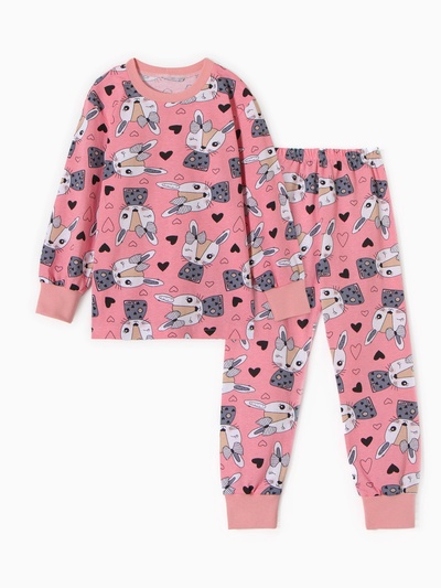 Пижама для девочки «Зайки», розовая, рост 104 см