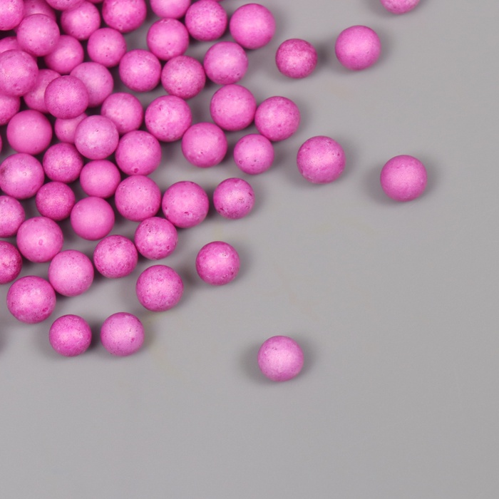 Декор для творчества пенопласт «Ассорти шариков», малиновый, набор 10 г