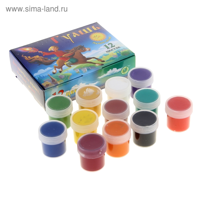 Гуашь, набор 12 цветов х 20 мл, «Лучшее-детям» (240 мл) - Фото 1