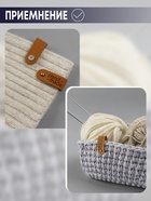 Бирка с кнопкой Hand made TEIRA, 8×1.5 см, 10 шт., коричневая - Фото 3