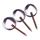 Кнопки силовые ШАРИКИ прозрачные с иголкой-розовое золото 300 штук в банке - Фото 2