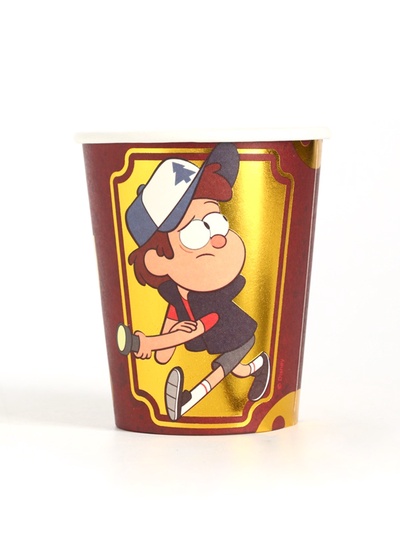 Стакан одноразовый бумажный с тиснением, 250 мл, Гравити Фолз