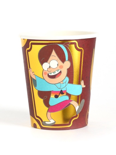 Стакан одноразовый бумажный с тиснением, 250 мл, Гравити Фолз