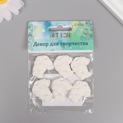 Декор для творчества полистоун «Комбинезончик», белый, набор 6 шт., 2.5×3 см
