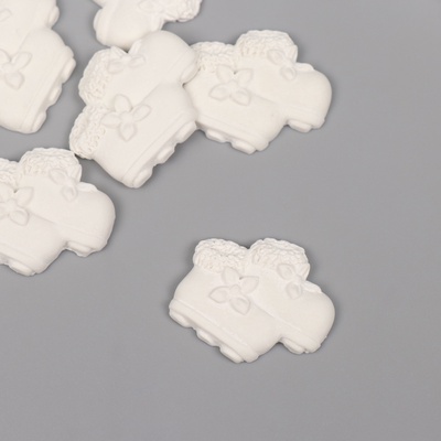 Декор для творчества полистоун «Пинетки», белый, набор 6 шт., 3×2.7 см