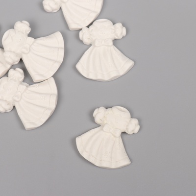 Декор для творчества полистоун «Платье с бантиком», белый, набор 6 шт., 2.7×3 см