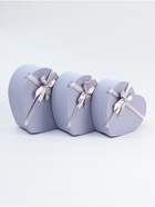 Набор подарочных коробок сердце 3 в 1, сиреневый матовый, 31×27×13.3; 28×25×11.7; 26×23×10.3 см - Фото 2