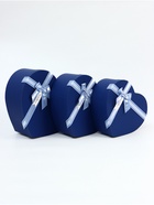 Набор подарочных коробок сердце 3 в 1, синий матовый, 31×27×13.3; 28×25×11.7; 26×23×10.3 см - Фото 2