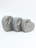 Набор подарочных коробок сердце 3 в 1, серый матовый, 31×27×13.3; 28×25×11.7; 26×23×10.3 см - Фото 1