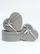 Набор подарочных коробок сердце 3 в 1, серый матовый, 31×27×13.3; 28×25×11.7; 26×23×10.3 см - Фото 2