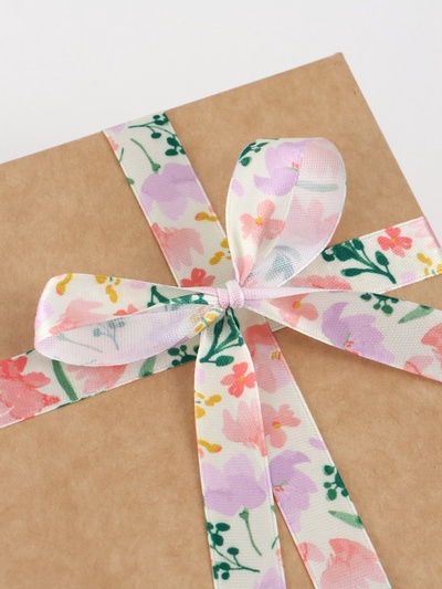 Лента атласная «Нежные пионы», 1.5×22.5 (± 1) м, разноцветная