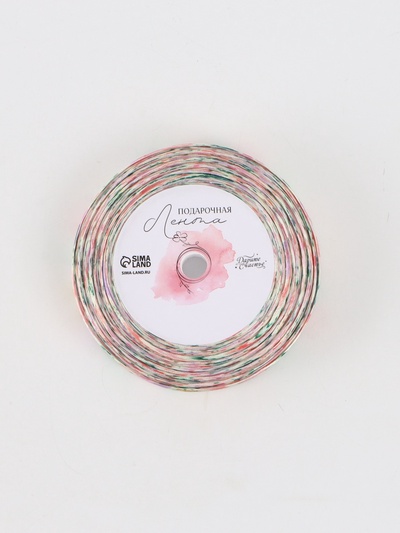 Лента атласная «Нежные пионы», 1.5×22.5 (± 1) м, разноцветная