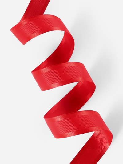 Лента декоративная, репсовая/атласная, 25 мм, 9.1 ± 0.5 м, красная №26