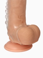 Насадка на пенис с эрекционным кольцом, гелевый силикон, стимулирующая, рельеф А, прозрачная - Фото 4