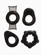 Кольцо эрекционное «Box B», набор 4 шт., гелевый силикон, черный - Фото 4