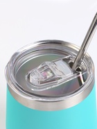 Калабас и бомбилья для приготовления чая Мате, 350 мл, с щёткой для чистки, нержавеющая сталь, мятные - фото 34470580