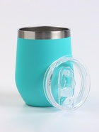 Калабас и бомбилья для приготовления чая Мате, 350 мл, с щёткой для чистки, нержавеющая сталь, мятные - фото 34470584