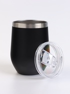 Калабас и бомбилья для приготовления чая Мате, 350 мл, с щёткой для чистки, нержавеющая сталь, чёрные 10785134