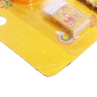 Набор канцелярский Calligrata 9 предметов, 4 чернографитных карандаша, точилка, ластик, линейка, ручка, насадка-тренажер, жёлтый - Фото 3