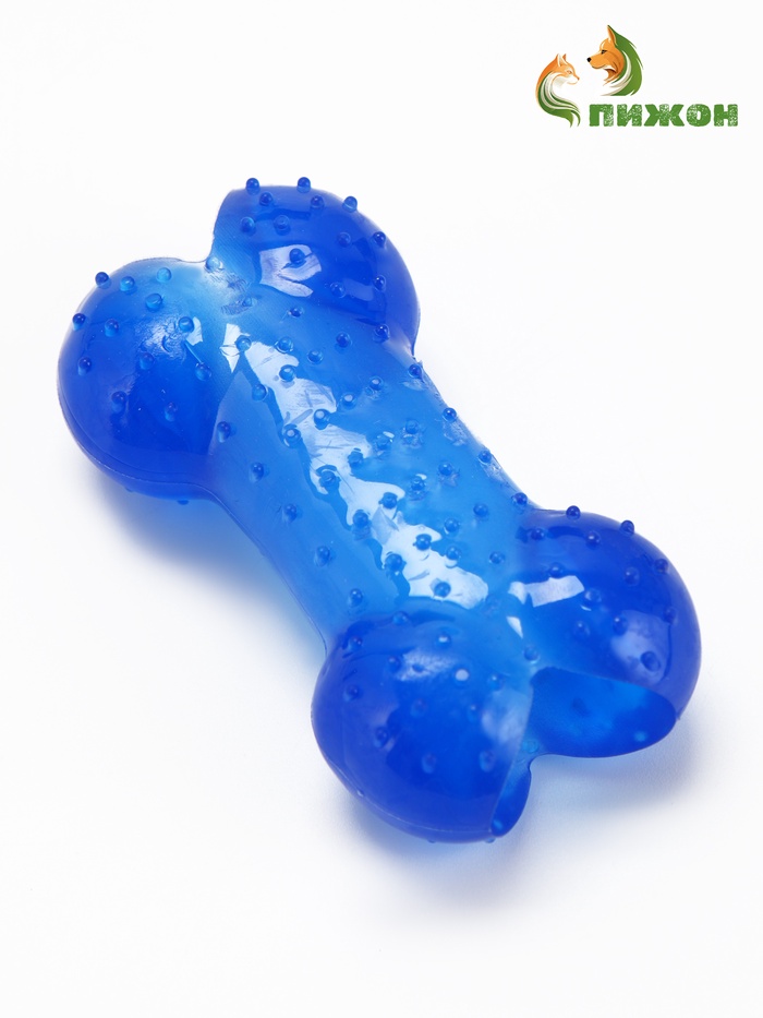 Жевательная игрушка для собак «Кость малая», 8.5 см, суперпрочная, голубая - Фото 1