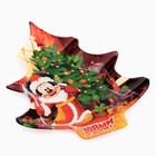 Тарелка стеклянная новогодняя «С Новым годом!», Микки Маус, 19.5×16.5 см - Фото 2