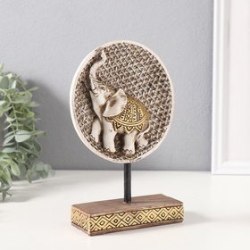 Фигурка полистоун «Белый слон в золотой попоне», 5×12×21 см