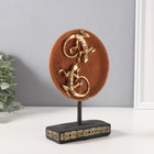 Фигурка полистоун «Две ящерицы на плетёном круге», золото, 5×12×20.5 см - Фото 2