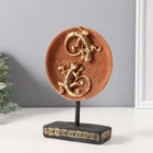 Фигурка полистоун «Две ящерицы на плетёном круге», золото, 5×12×20.5 см - Фото 4