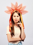 Карнавальный набор «Ясное солнышко»: ободок, пояс, ленты, красно-оранжевый - Фото 2