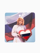 Значок «Россия» в сердце, цветной в серебре - Фото 4