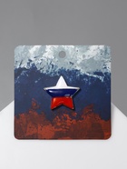 Значок «Звезда» с флагом России, цветной в серебре - Фото 1