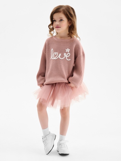 Джемпер для девочки KAFTAN: Love, розовый, размер 34 (122-128 см)