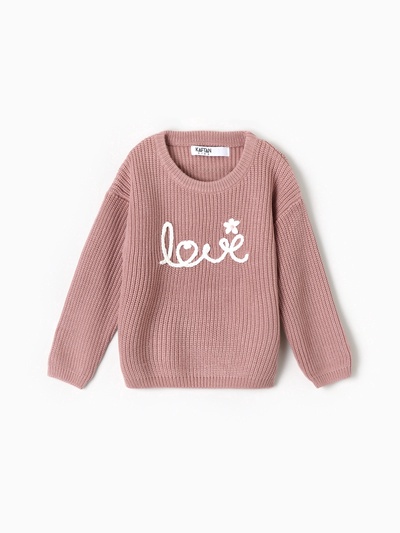 Джемпер для девочки KAFTAN: Love, розовый, размер 34 (122-128 см)