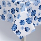 Скатерть на стол Доляна «Фиалки», 137×180 см, сине-белая - Фото 2