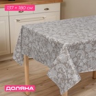 Скатерть на стол Доляна «Цветение», 137×180 см, серая - Фото 1