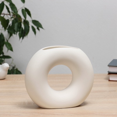 Ваза «Линд», 18×5.5×16 см, керамика, белая