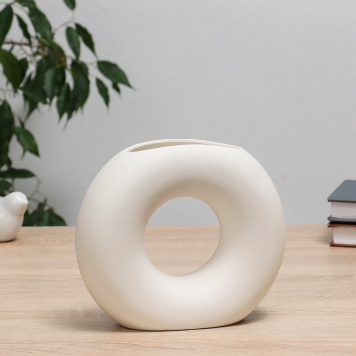 Ваза «Линд», 18×5.5×16 см, керамика, белая - Фото 1