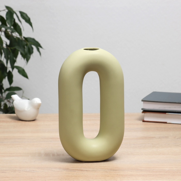 Ваза «Линд», 12×5×20 см, керамика, зелёная - Фото 1