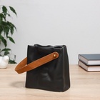 Ваза «Пакет», 14×3.5×14 см, керамика, чёрная - фото 31492551