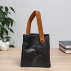 Ваза «Пакет», 14×3.5×14 см, керамика, чёрная - фото 31492553